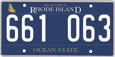 RI license plate 661063