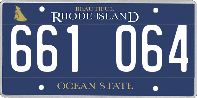RI license plate 661064