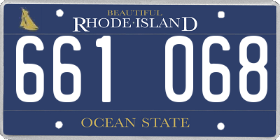 RI license plate 661068