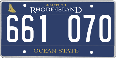 RI license plate 661070
