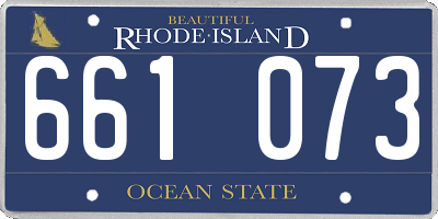 RI license plate 661073