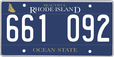 RI license plate 661092