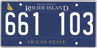 RI license plate 661103
