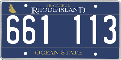 RI license plate 661113