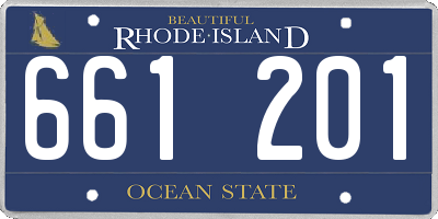 RI license plate 661201