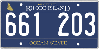 RI license plate 661203