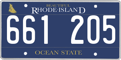 RI license plate 661205