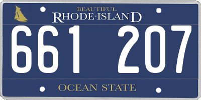 RI license plate 661207