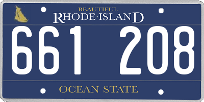 RI license plate 661208