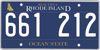 RI license plate 661212