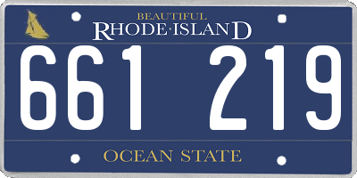 RI license plate 661219
