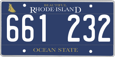 RI license plate 661232