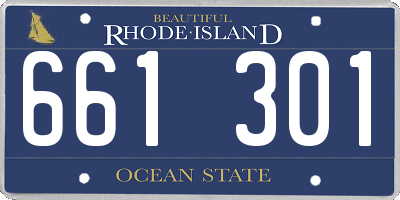 RI license plate 661301