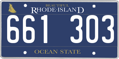 RI license plate 661303