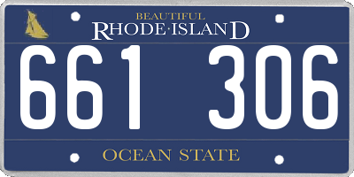 RI license plate 661306