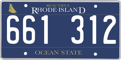 RI license plate 661312