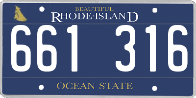 RI license plate 661316