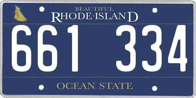 RI license plate 661334