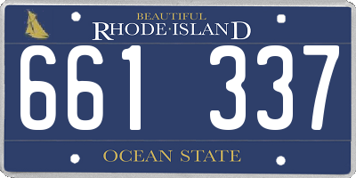 RI license plate 661337