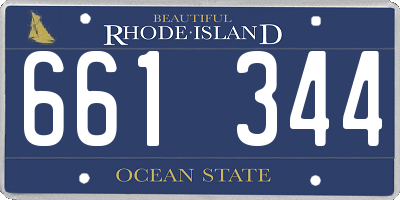 RI license plate 661344