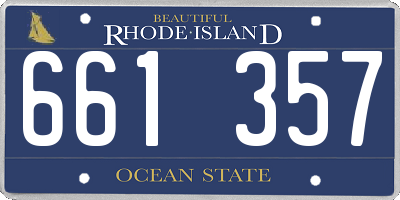 RI license plate 661357