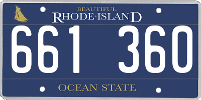 RI license plate 661360