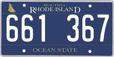 RI license plate 661367