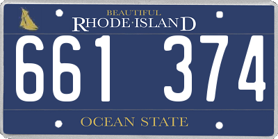 RI license plate 661374