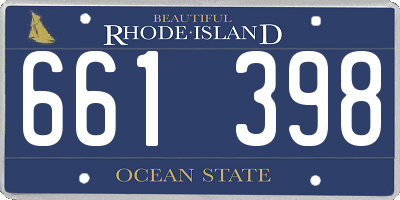 RI license plate 661398