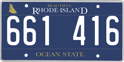 RI license plate 661416