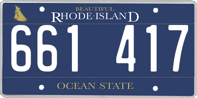 RI license plate 661417