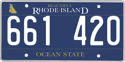 RI license plate 661420