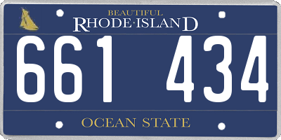 RI license plate 661434