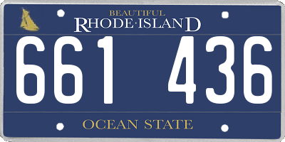 RI license plate 661436