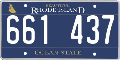 RI license plate 661437