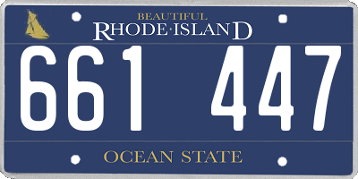 RI license plate 661447