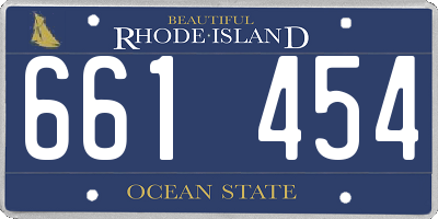 RI license plate 661454