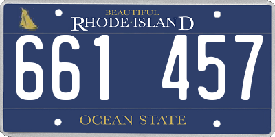 RI license plate 661457