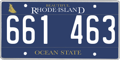 RI license plate 661463