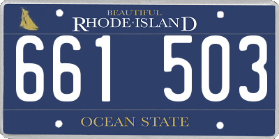 RI license plate 661503