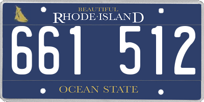 RI license plate 661512