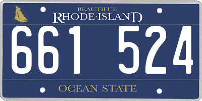 RI license plate 661524