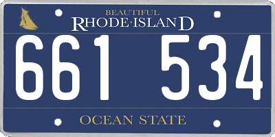 RI license plate 661534