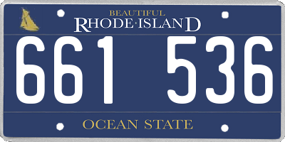 RI license plate 661536