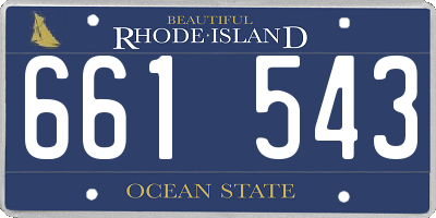 RI license plate 661543