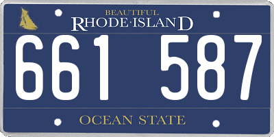 RI license plate 661587