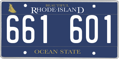 RI license plate 661601
