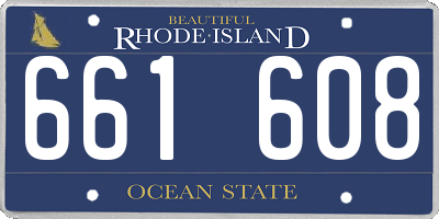 RI license plate 661608