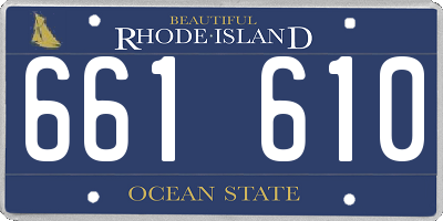 RI license plate 661610
