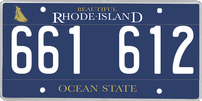 RI license plate 661612
